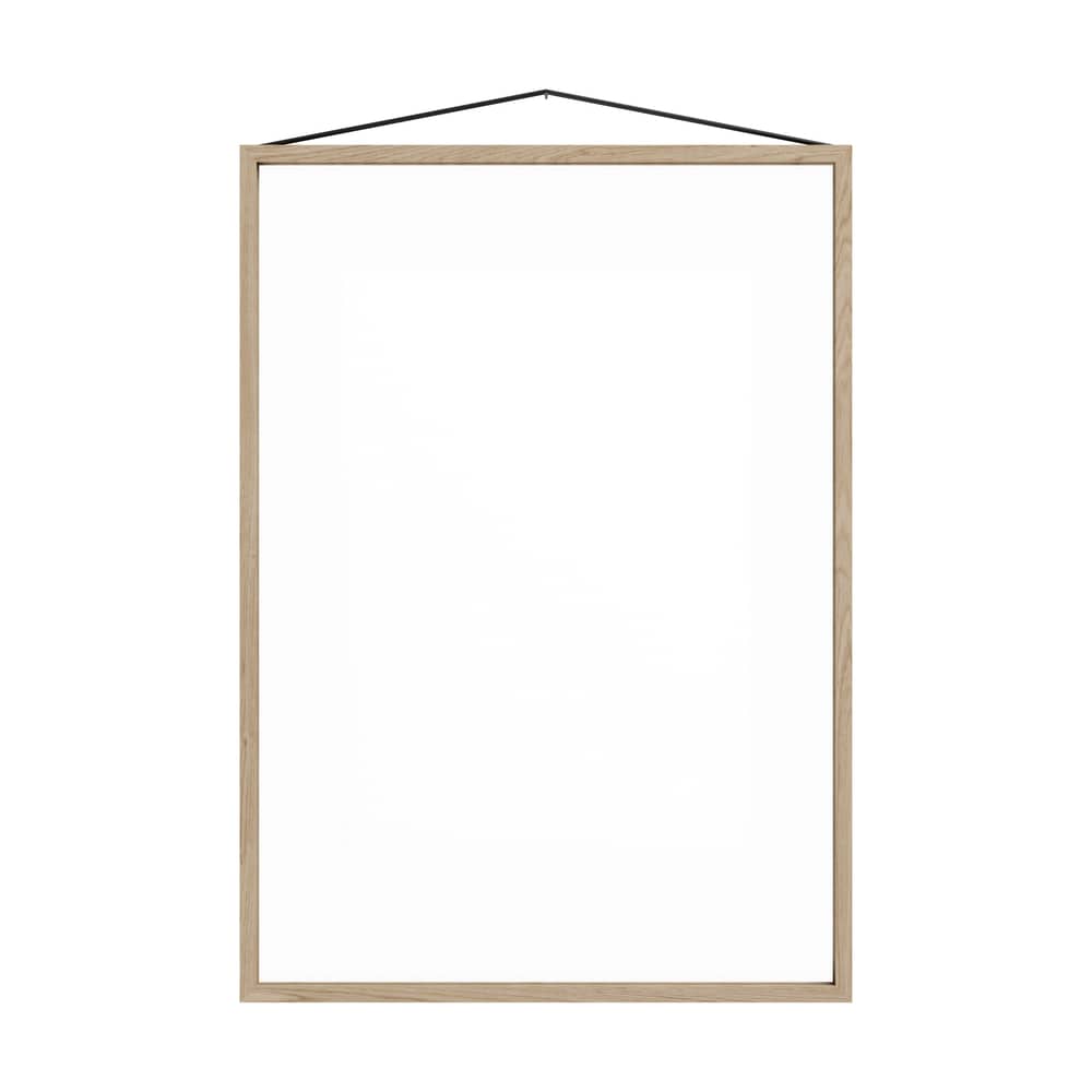 Cornice A2 legno naturale / 44 x 61,5 cm - MOEBE - Rovere naturale - Cinghia elastica, Rovere, vetro acrilico