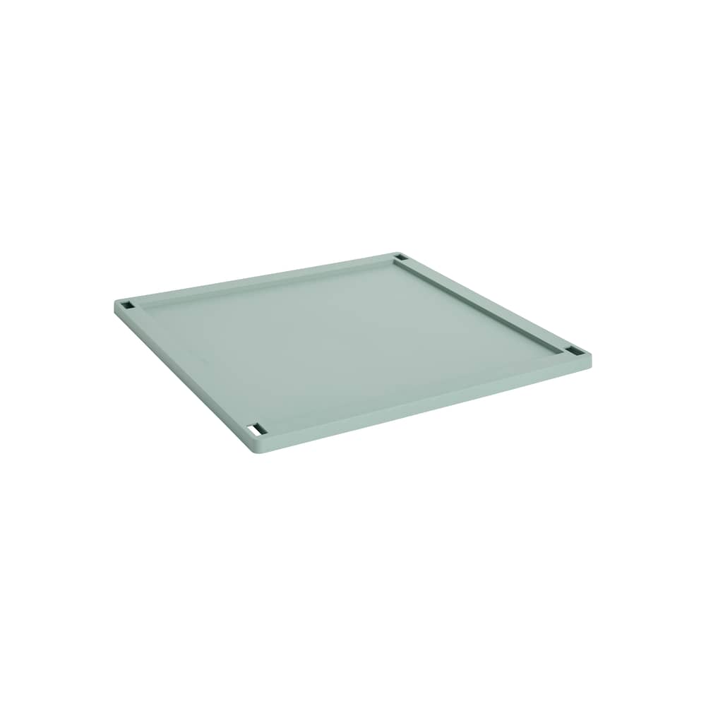  Lid plastic material green / For Basket Colour Crate Large Square 43 x 43 cm - Hay - Sage green - Recycled polypropylene