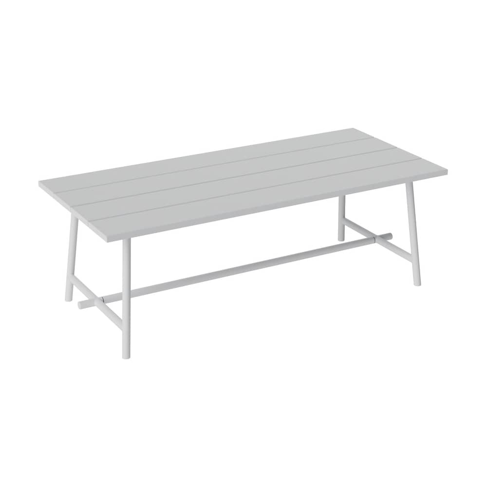 rechteckiger Tisch Fred\'s metall grau / 220 x 100 cm - 6 bis 8 Personen - Fatboy - Hellgrau - Aluminium