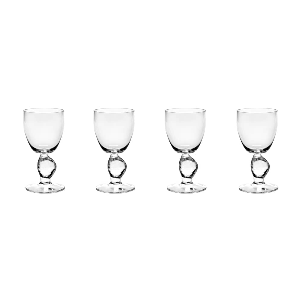 Weißweinglas Out of Lines glas transparent / Set von 4 - Serax - Transparent - mundgeblasenes Glas