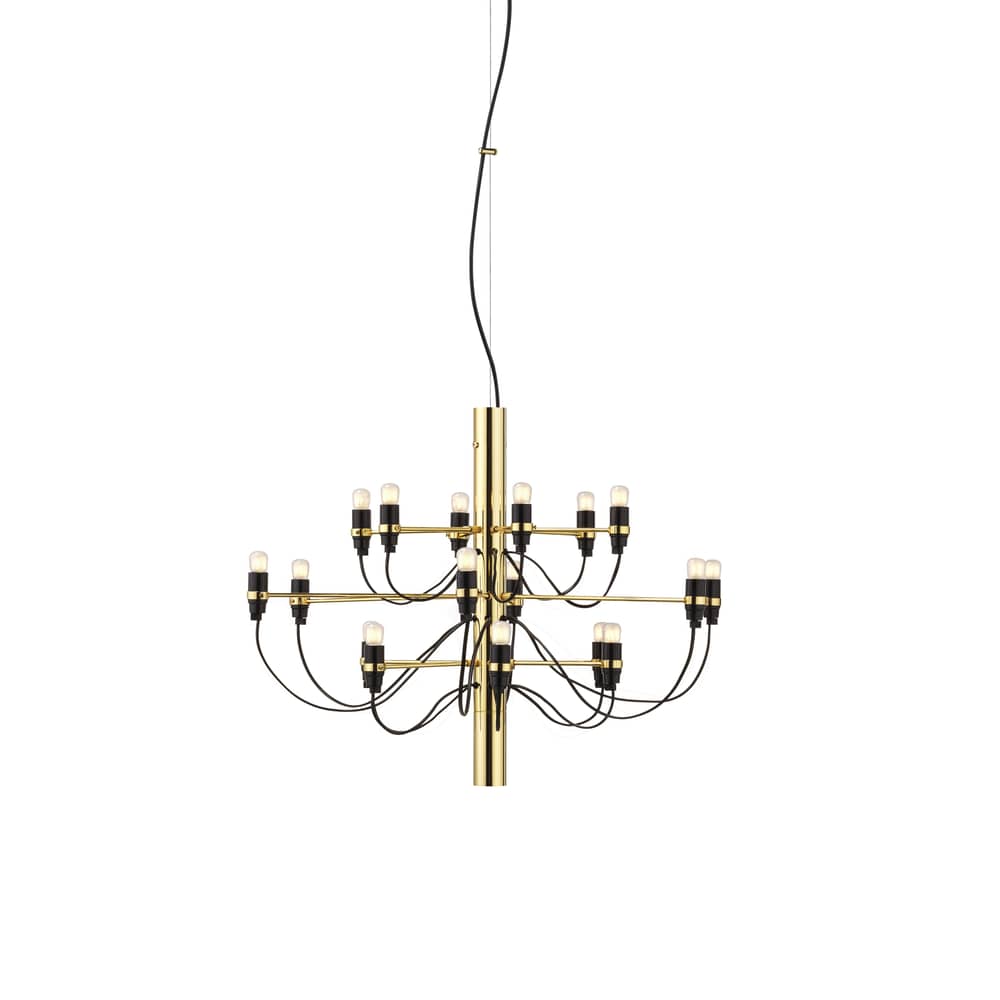 Sospensione 2097 oro metallo / 18 lampadine smerigliate INCLUSE - Ø 69 cm - Flos - Ottone / Lampadine smerigliate - Ferro