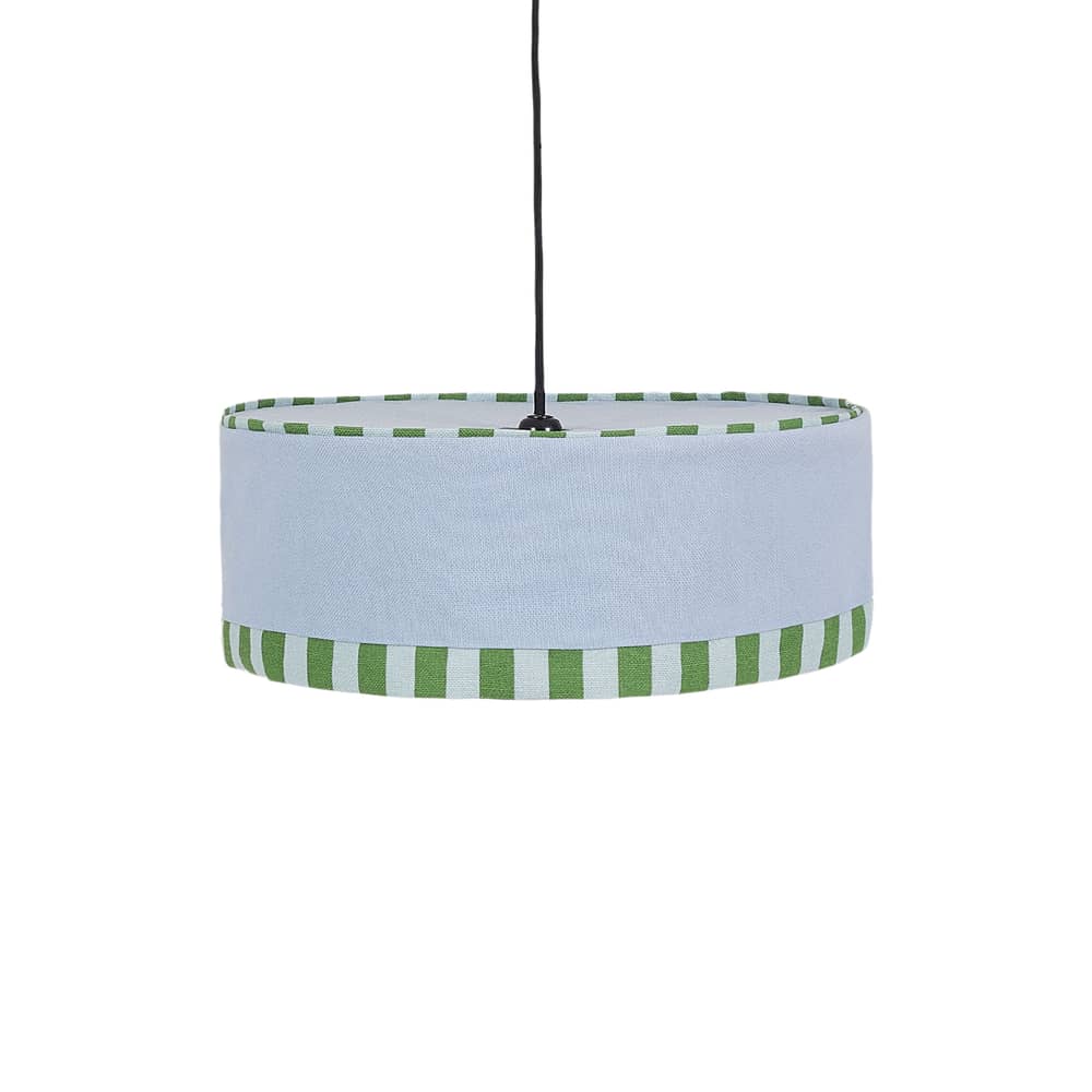 Abat-jour Paul tissu bleu / Ø 50 x H 18 cm - NOBODINOZ - Bleu baltique - Coton