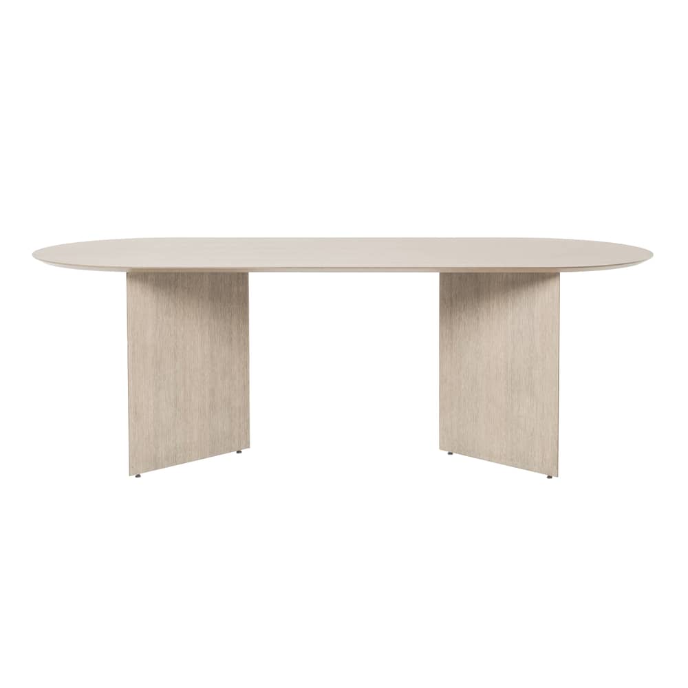 Accessoire  bois naturel ovale / Pour tréteaux Mingle Large - 220 x 90 cm - Ferm Living - Bois clair - MDF plaqué chêne