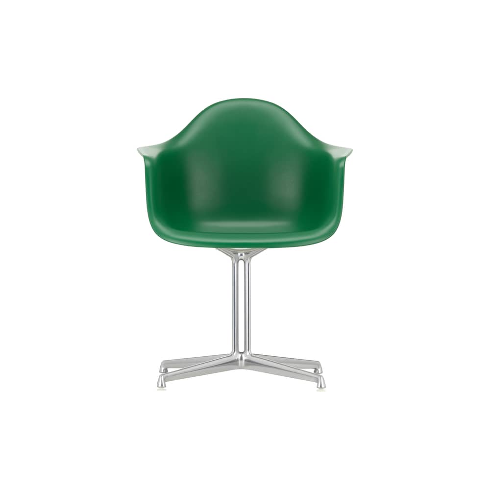 RE DAL - Eames Plastic Armchair Armchair plastic material green / (1950) - Base La Fonda / Recycled - Vitra - Emerald green / Base, legs Polished - die-cast aluminium, Post-consumer recycled polypropylene
