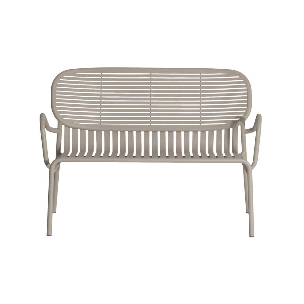 Banquette Week-end métal beige / Aluminium - L 114 cm - Petite Friture - Dune - Aluminium
