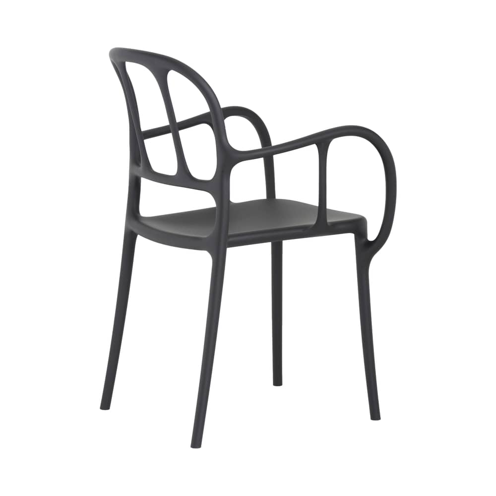 Fauteuil empilable Milà plastique noir / Jaime Hayón, 2016 - Magis - Noir - Polypropylène