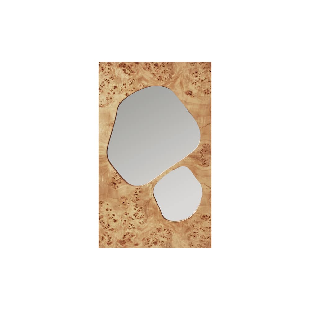 Miroir mural Folia Medium bois naturel / L 50 x H 82 cm - Ferm Living - Naturel - Placage de ronce de peuplier certifié FSC