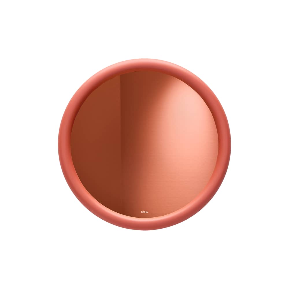 Miroir mural Mirage orange Halo / Verre coloré - Ø 60 cm - Fatboy - Argile rustique - Polyuréthane, Verre coloré