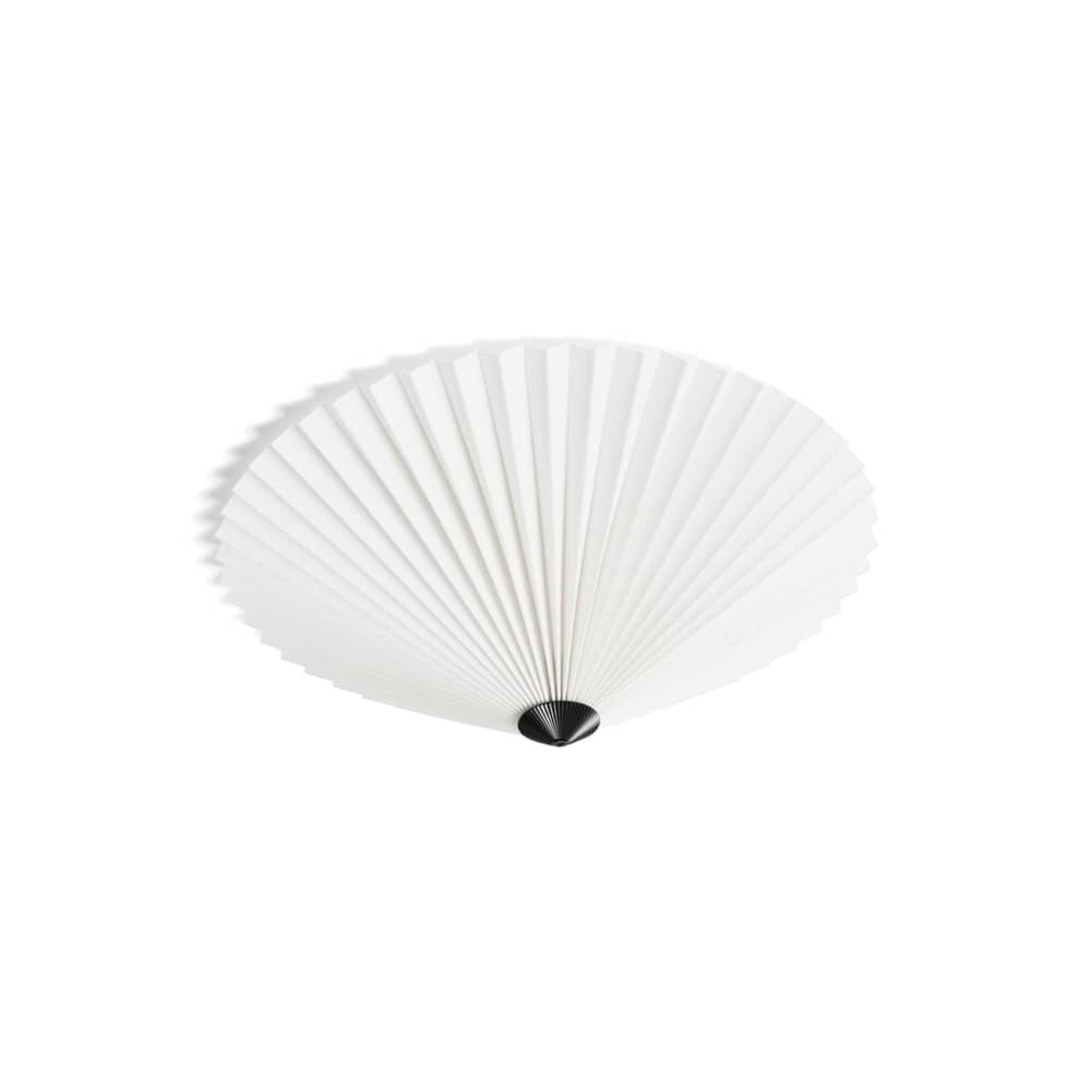Applique Matin Flush Mount tissu blanc / Plafonnier - Small / Ø 38 cm - Hay - Blanc - Acier peint, Coton plissé