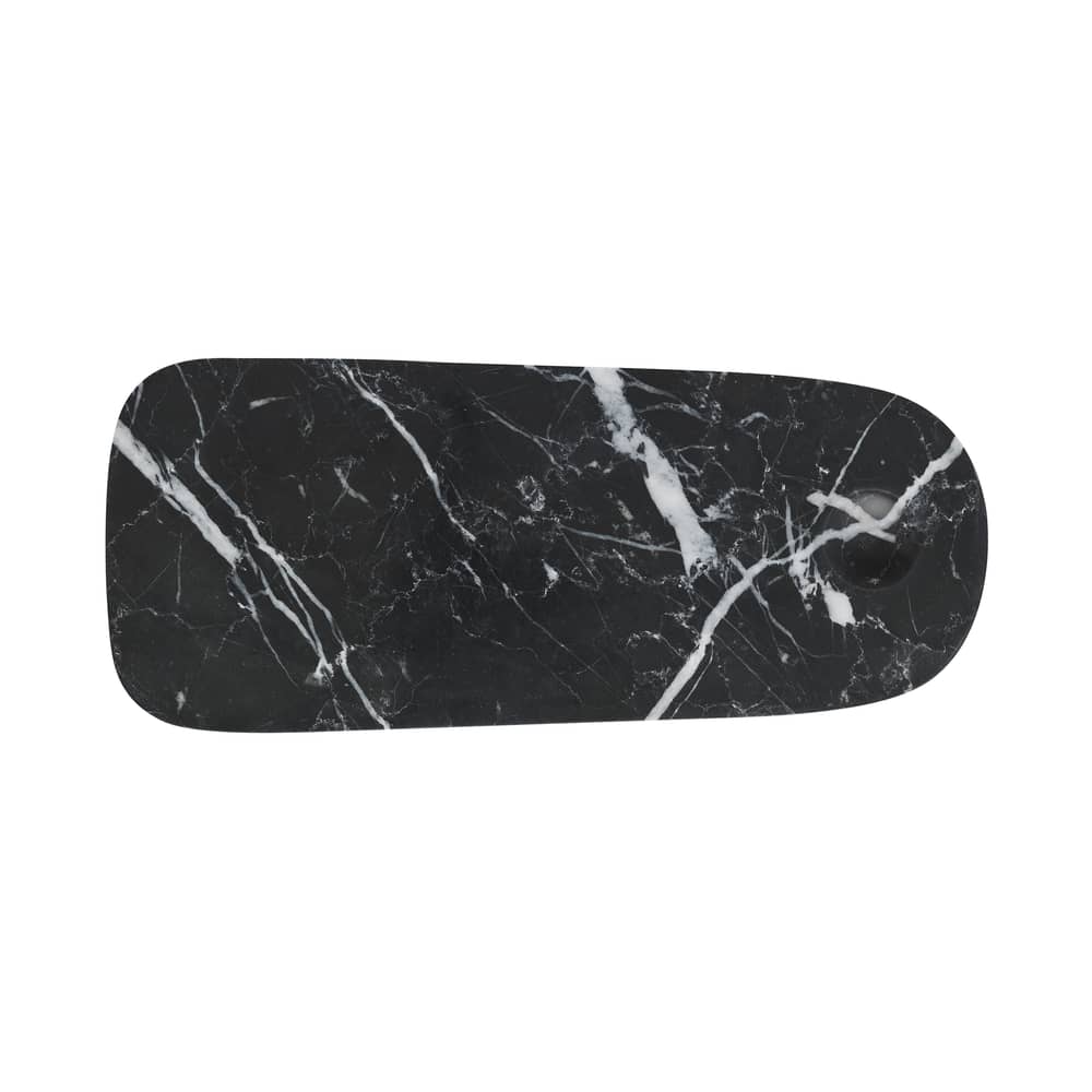 Planche à découper Pebble Small marbre noir / Plateau fromages - Marbre - Normann Copenhagen - 12 x 30 cm / Noir - Marbre poli