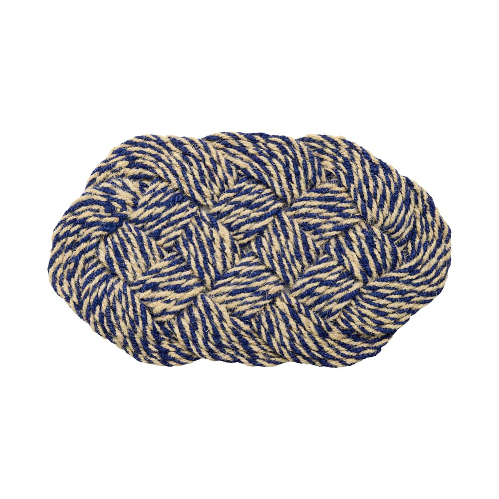 Paillasson Swirl Coco bleu / 40 x 80 cm - Hay - Bleu & blanc cassé - Fibre de coco