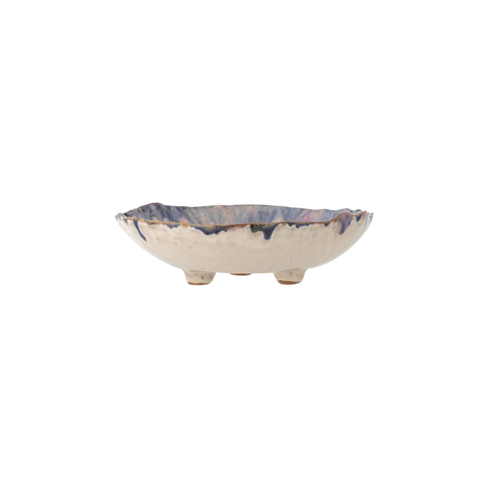 Bol Amalia céramique bleu / Ø 18,5 x H 5 cm - 350 ml - Bloomingville - Bleu - Grès émaillé