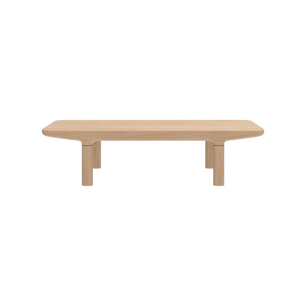 Couchtisch Camille holz natur Holz - 120 x 50 x H 29,5 cm - Hartô - H 29,5 cm / Eiche - eichenfurnierte Holzfaserplatte, massive Eiche