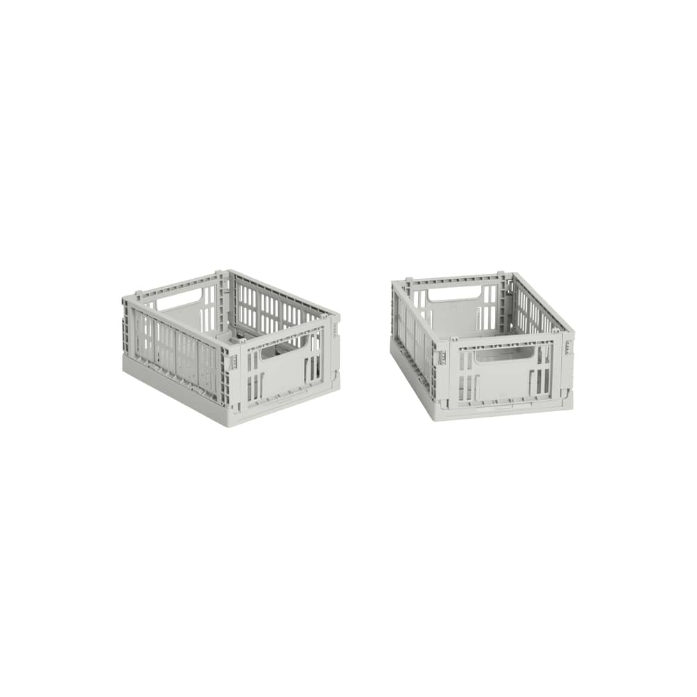 Lot de 2 paniers Colour Crate MINI plastique gris / 17 x 13 cm - Recyclé - Hay - Gris - Polypropylène recyclé