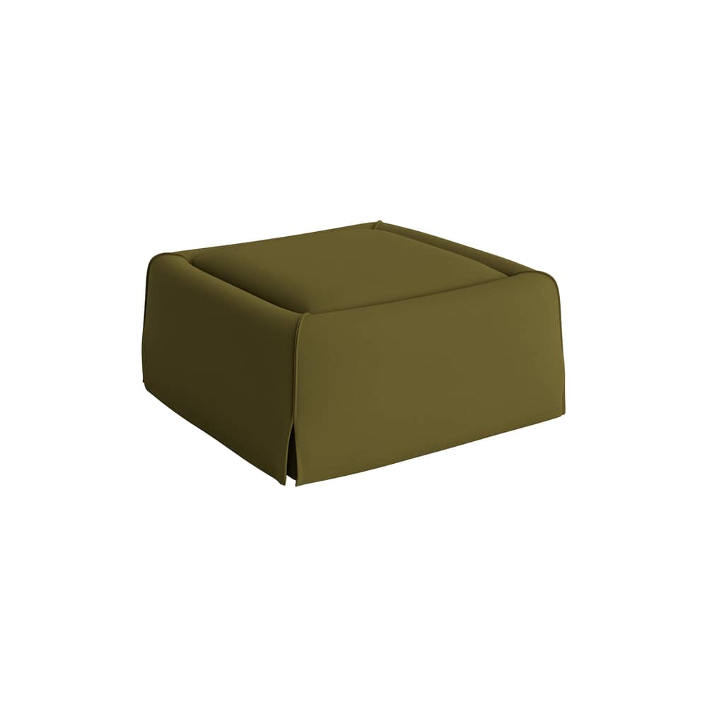 Pouf Mimi tissu vert / 85 x 85 cm - Hay - Vert (tissu Steelcut 985) - Bois, Mousse de polyuréthane, Tissu