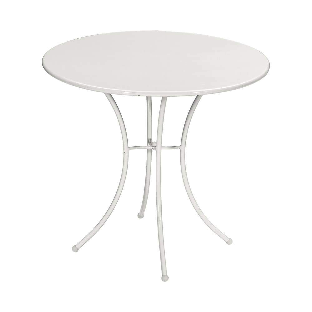 Runder Tisch Pigalle metall weiß / Metall - Ø 80 cm - Emu - Weiß - gefirnister Stahl