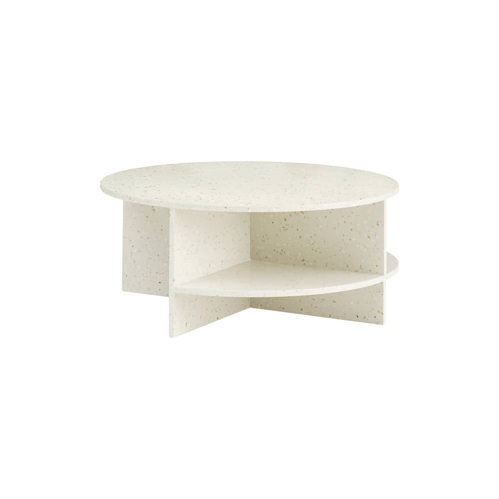 Couchtisch Halves stein weiß / Ø 85 cm - Muuto - Gebrochen weiß / Terrazzo - Terrazzo