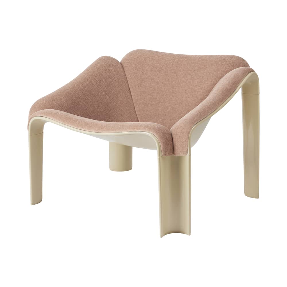 Fauteuil rembourré F300 tissu rose / Pierre Paulin, réédition 1965 - Gubi - Tissu rose / Vert pastel - HiREK, Mousse, Tissu