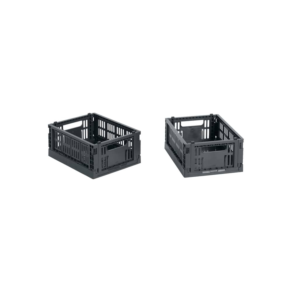Lot de 2 paniers Colour Crate MINI plastique gris / 17 x 13 cm - Recyclé - Hay - Charbon - Polypropylène recyclé