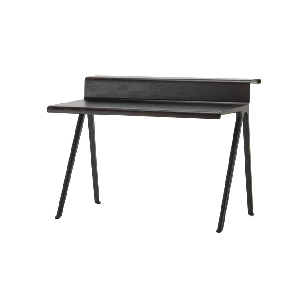 Scrivania Courier legno nero / Erwan Bouroullec - L 120 x P 72,5 cm - Vitra - Nero / Quercia scura - Alluminio, Impiallacciatura rovere