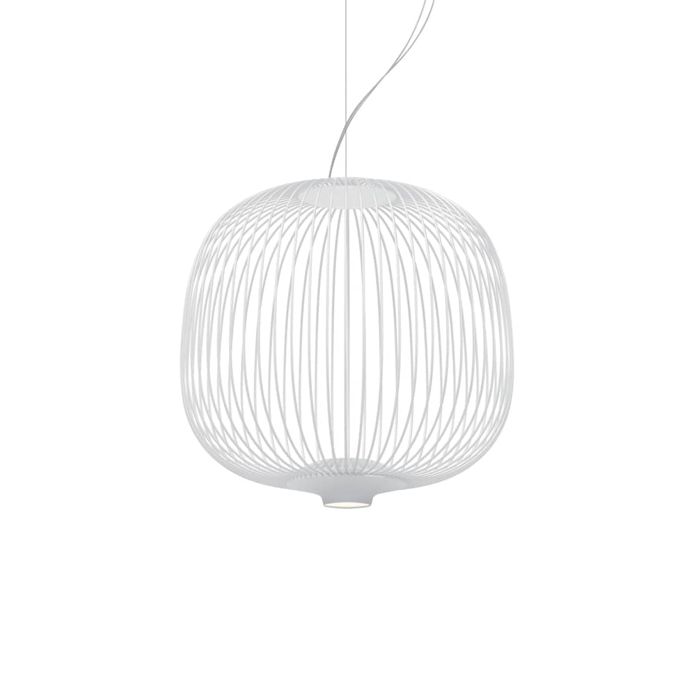 Sospensione Spokes 2 piccola My Light metallo bianco / LED - Bluetooth / Ø 34 x H 35 cm - Foscarini - bianco - Acciaio verniciato, alluminio verniciato