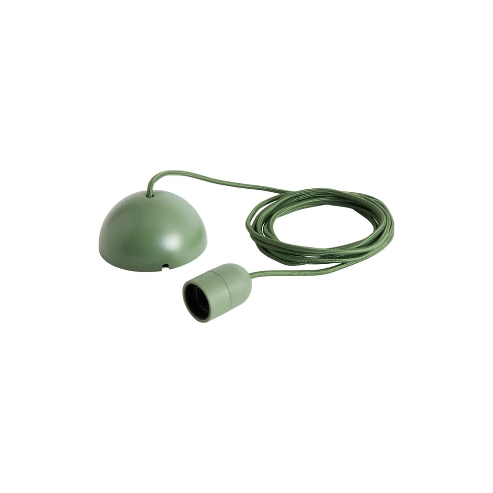 Système électrique pour suspension Common / Set câble tissu 4m, rosace, douille E27 - Hay - Vert jardin - ABS, Polycarbonate, Tissu