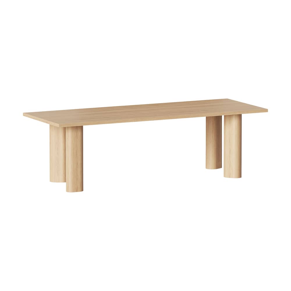 Tavolo rettangolare Galta Forte legno naturale / 240 x 90 cm - KANN DESIGN - Rovere naturale - Impiallacciatura rovere, Rovere massello