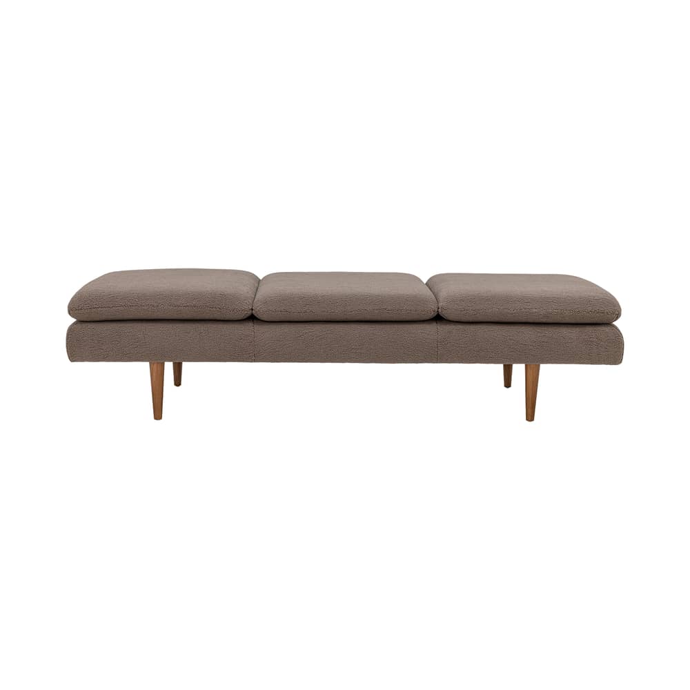 Sofa Pione textil braun / 198 x 77 cm – Schlingenpol - Bloomingville - Taupe Braun (Schlingenpol) - Gummibaum-Holz, Schaumstoff, Schlingenpol