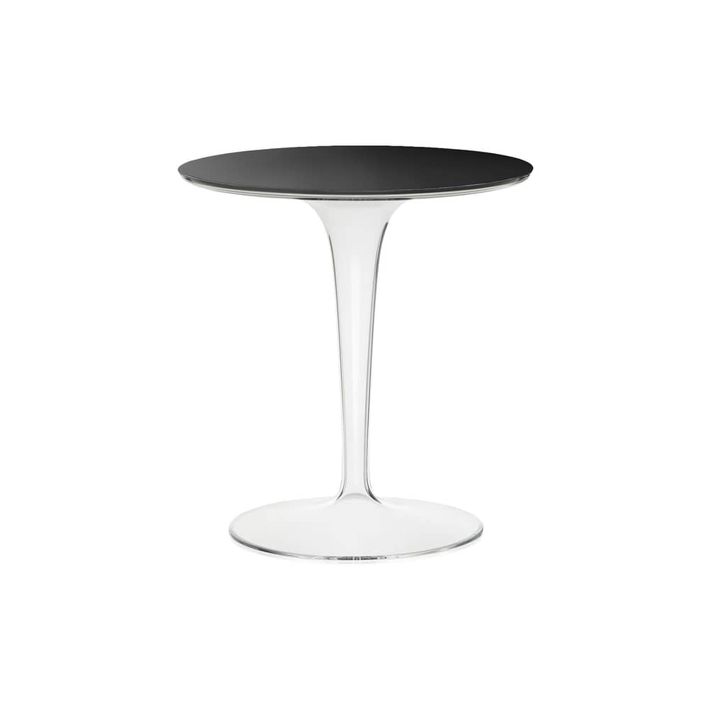 Tip Top Glass End table glass plastic material black Glass top - Kartell - Black / Cristal leg - Glass, PMMA