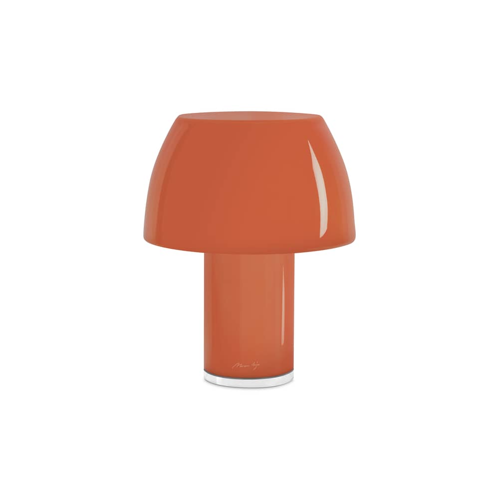 Lampe extérieur sans fil rechargeable Lorosae LED verre orange - Nemo - Orange Sicilien - Verre