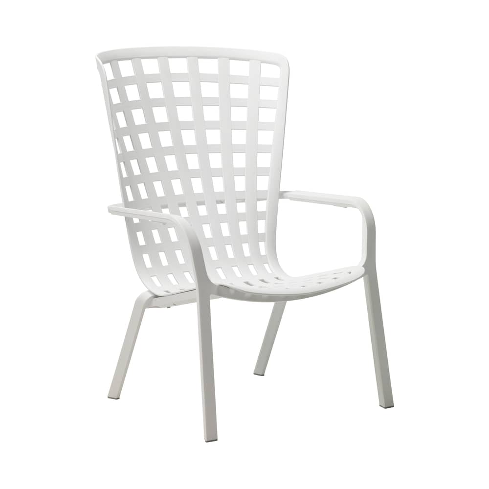Poltrona impilabile Folio corian bianco / Cartella multiposizione - NARDI - Bianco - Resina in fibra di vetro