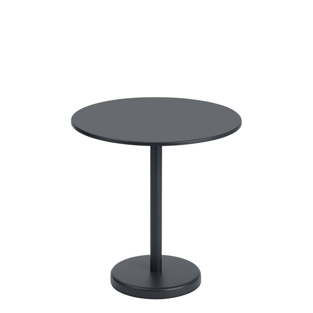 Linear Café Round table metal black / Ø 70 cm - Steel - Muuto - Black - Steel