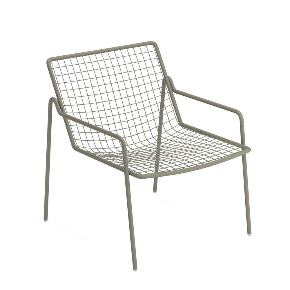 Rio R50 Stackable low armchair metal grey / Metal - Emu - Grey-green - Steel