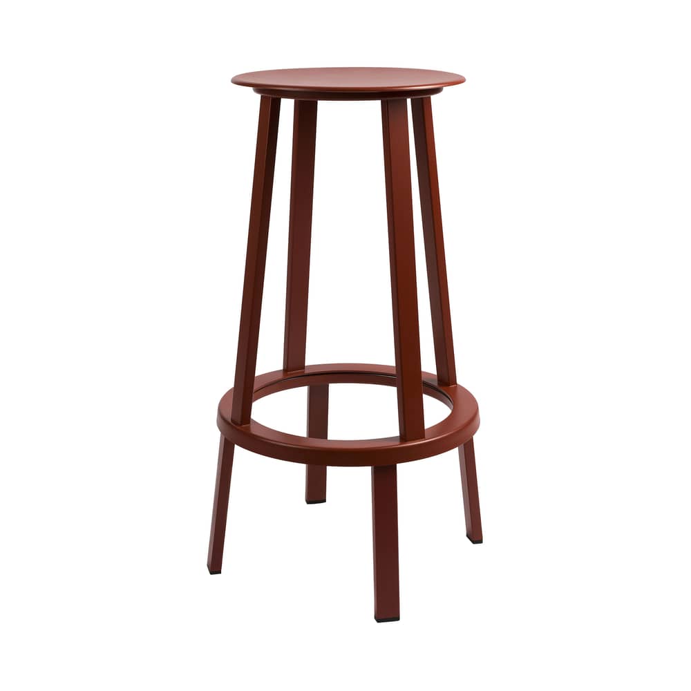 Tabouret haut pivotant Revolver métal rouge / H 75 cm - Hay - Rouge - Acier peinture époxy
