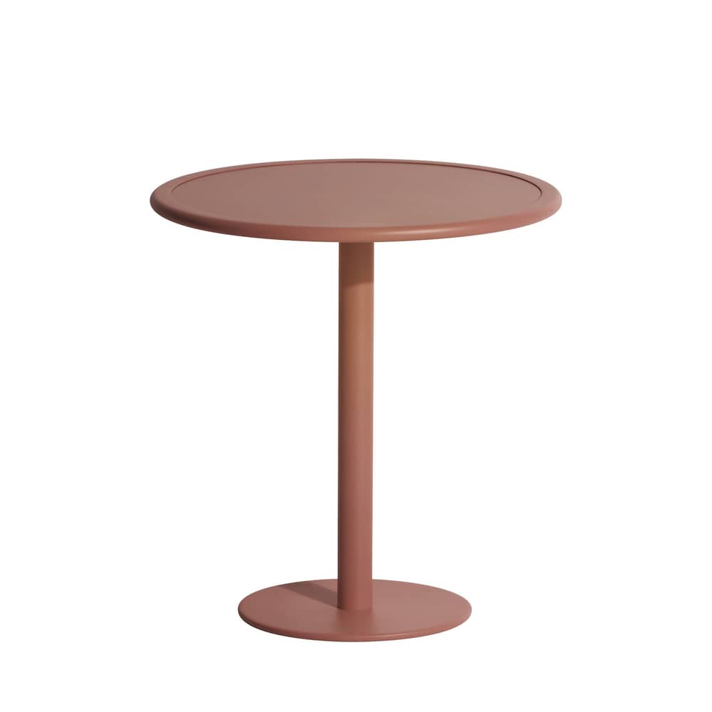 Tavolo rotondo Week-end Bistrot metallo marrone / Ø 70 cm - Alluminio - Petite Friture - Terracotta - Alluminio