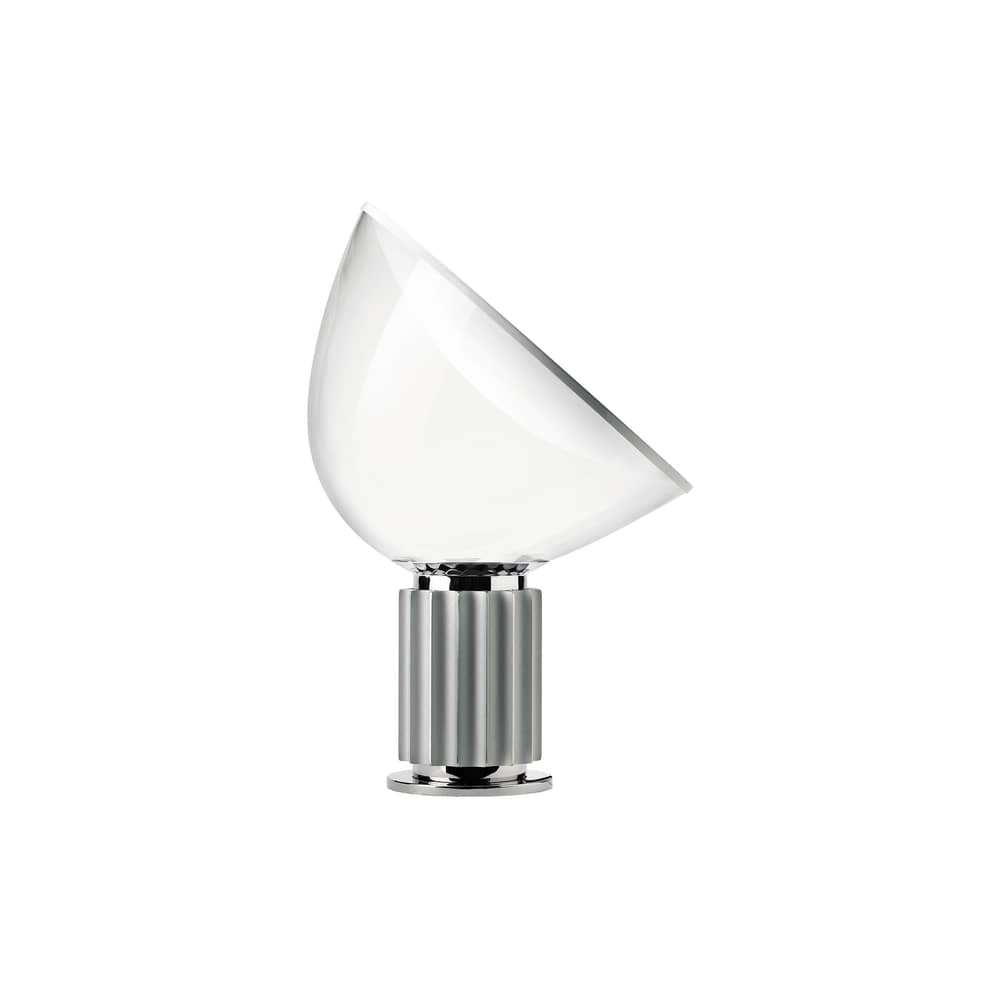 Lampe de table Taccia LED (1962)     / H 64,5 cm - Flos - Argent / Transparent - Aluminium, Verre soufflé bouche
