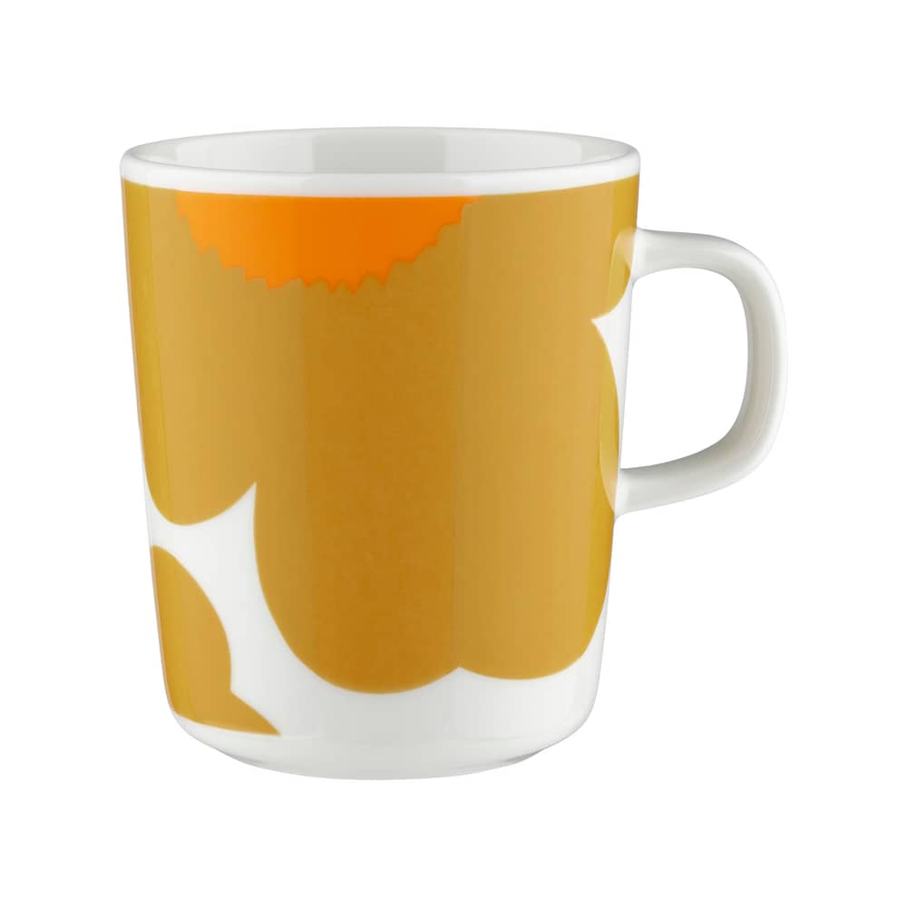 Mug Unikko céramique orange / 25 cl - Marimekko - Unikko / Blanc, caramel, orange - Grès