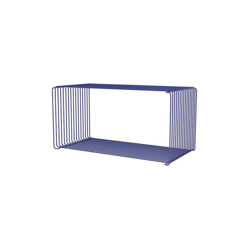 Regal Panton Wire Extended Rectangle metall blau / 70 x H 34,8 x T 34,8 cm - Verner Panton, 1971 - MONTANA - Monarch 135 - Lackierter Edelstahldraht