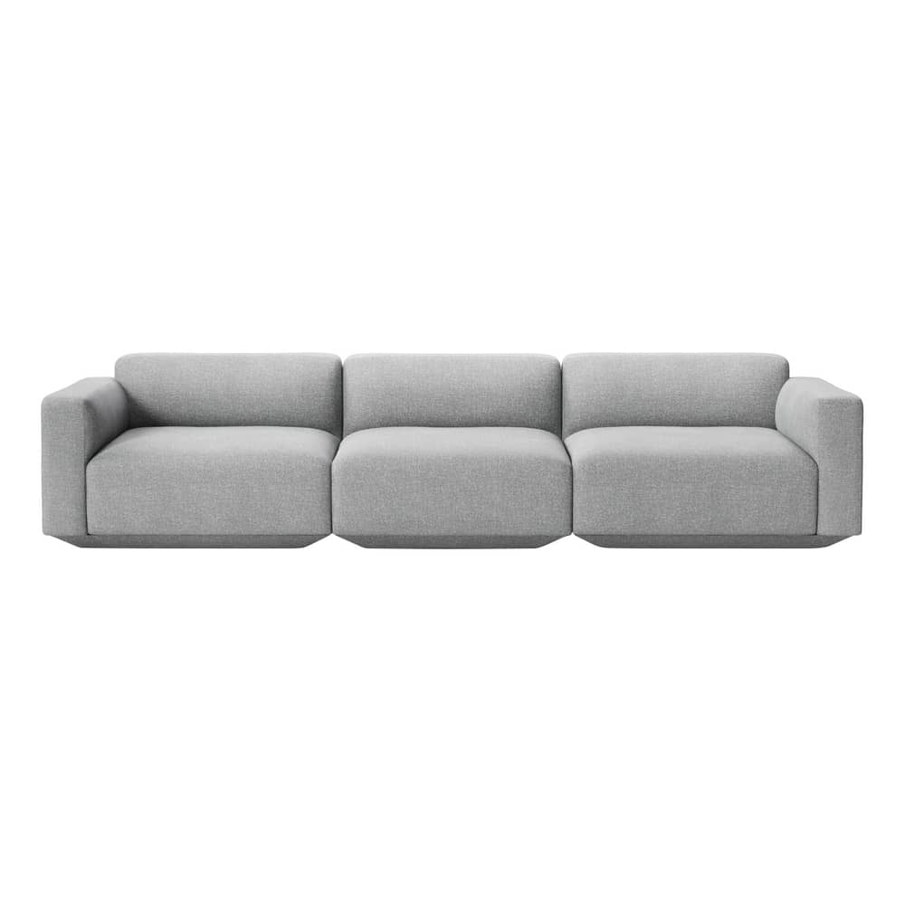 Divano destro Develius D tessuto grigio / 4 posti - L 309 cm - &tradition - Grigio (tessuto Hallingdal 130) - Legno, Schiuma HR, Tessuto