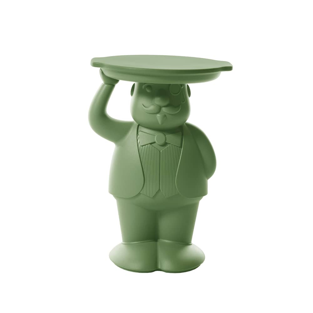 Ambrogio End table plastic material green / 42.5 x 38.5 x H 60.5 cm - Polyethylene - Slide - Malva green - Polythene