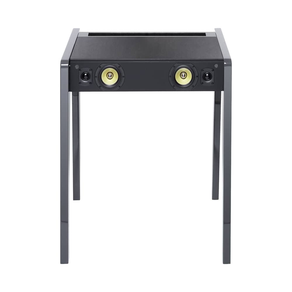 LD 130 Bluetooth speaker wood grey Laptop, iPhone & iPod compatible - W 69 cm - La Boîte Concept - Light grey - Leather, MDF