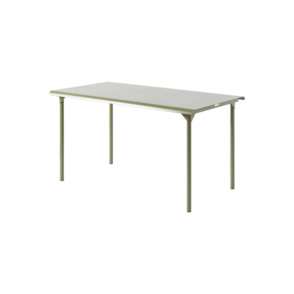 Patio Rectangular table metal green / 140 x 80 cm - Sheet metal - Tolix - Green Cane - Stainless steel