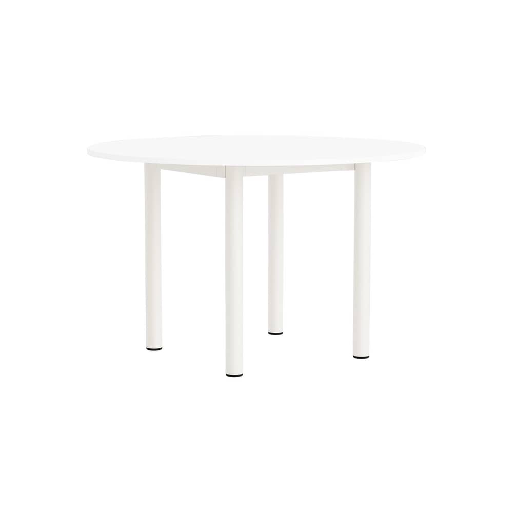 Runder Tisch Annex holz weiß / Ø 120 cm - Hay - Ø 120 cm - Press-Spanplatte, Recyceltes Aluminium