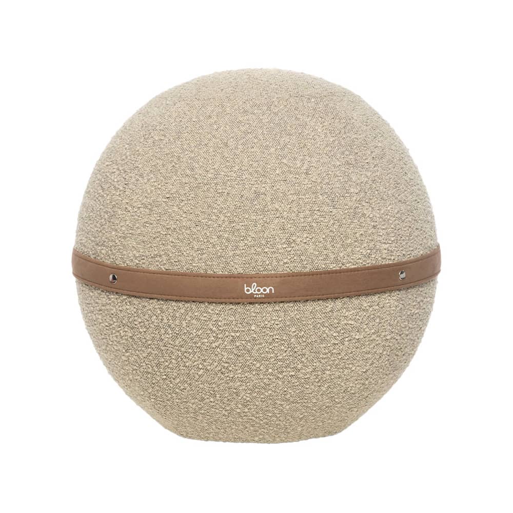 Sitzkissen Bouclette XL textil beige / Ergonomisch - Ø 65 cm / Schlaufenwolle - BLOON PARIS - Sand - Lockige Wolle, PVC
