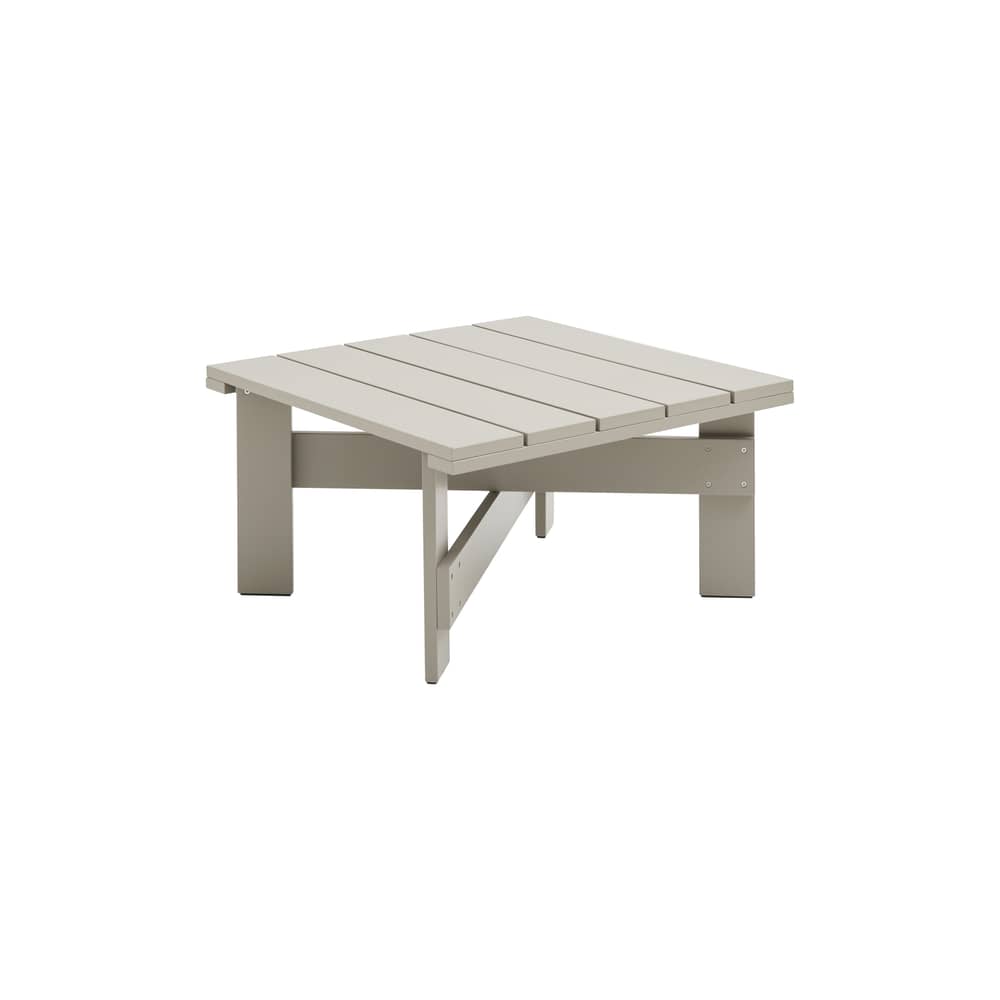 Table basse Crate Outdoor bois beige / Gerrit Rietveld, 1934 - 75,5 x 75,5 x H 40 cm - Hay - London fog - Pin massif laqué