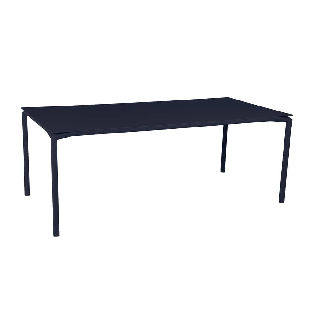 Table rectangulaire Calvi métal bleu / 195 x 95 cm - 10 à 12 personnes - Fermob - Bleu Abysse - Aluminium peint