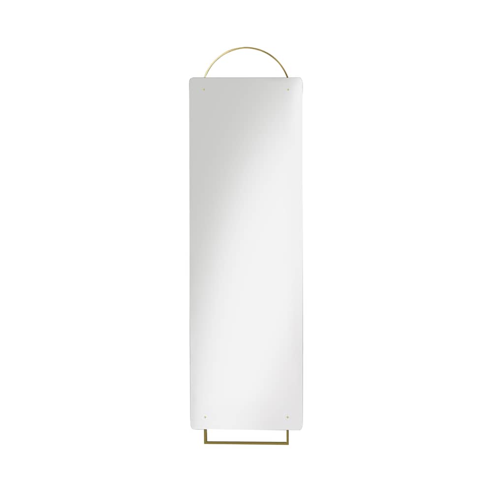 Specchio murale Adorn Large oro metallo / L 45 x H 159 cm - Ottone - Ferm Living - Ottone - Metallo placcato ottone, Vetro
