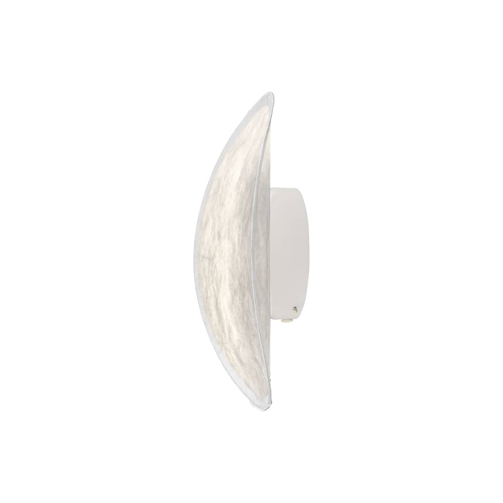 Applique Tense LED tissu blanc / Ø 44 cm - Tyvek - NEW WORKS - Base murale blanche - Aluminium, Carbone, Tyvek