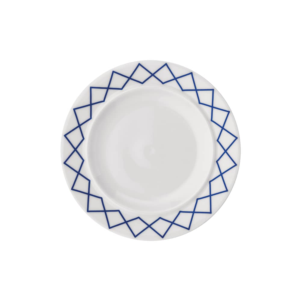 Set  4 assiettes à dessert La Bella Tavola Ø 20 cm - céramique / Ettore Sottsass - Alessi - Motif bleu - Porcelaine fine