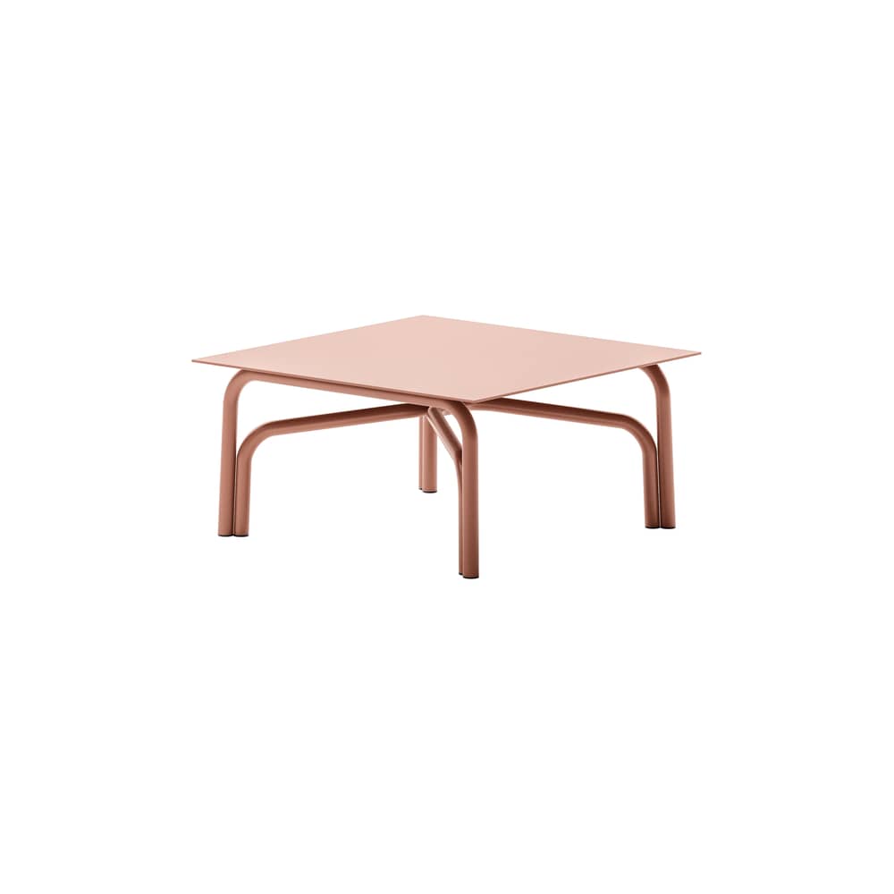 Couchtisch Salo metall orange / 70 x 70 x H 35 cm - Unopiu - Terracotta - Aluminium